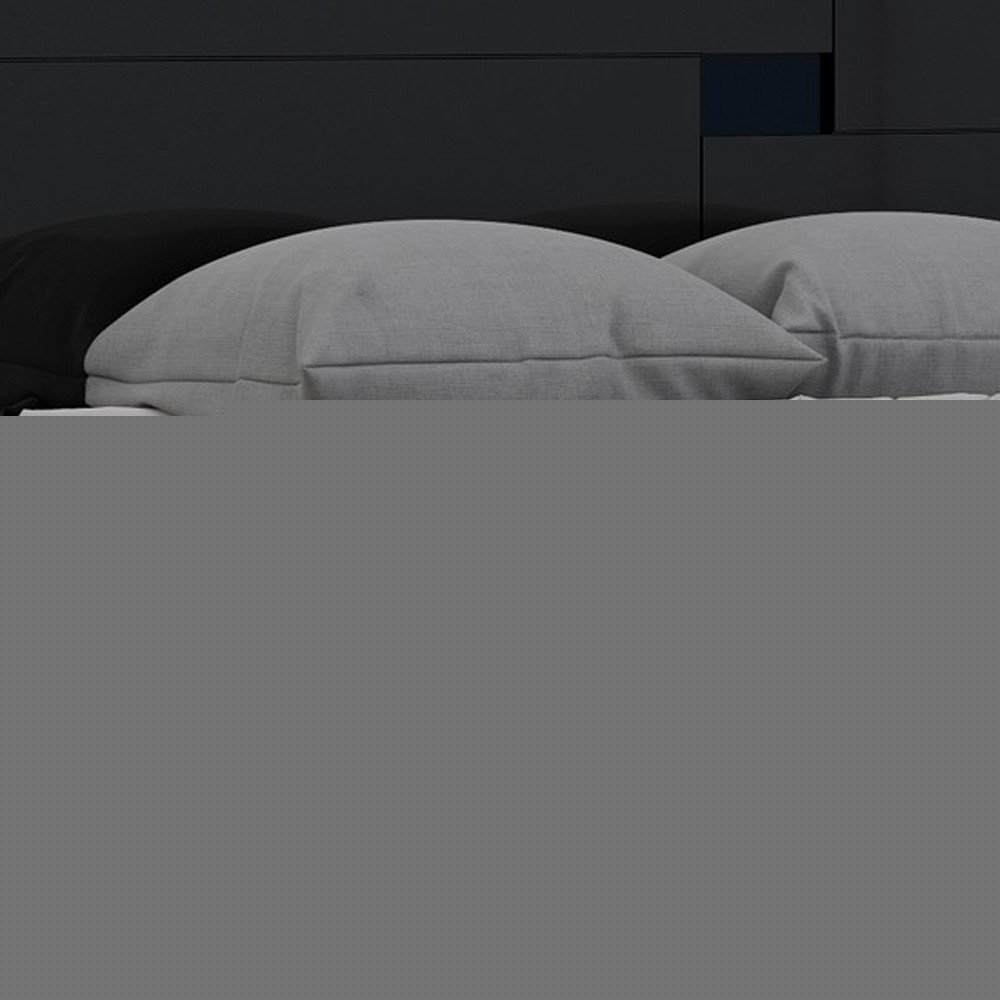 Black Solid Wood Queen Bed Frame