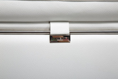 White Italian Leather L Shaped Two Piece Sofa and Chaise Sectional