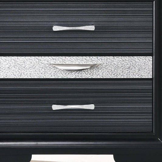 17" Rectangular Three Drawers Nightstand With Solid Wood Top