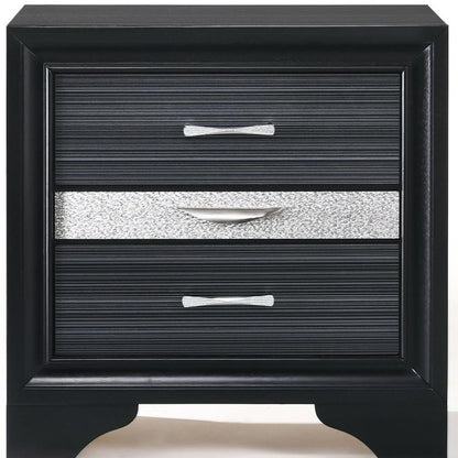 17" Rectangular Three Drawers Nightstand With Solid Wood Top