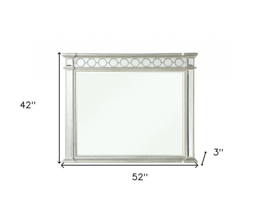 42" Silver Wood Framed Mounted Dresser Mirror