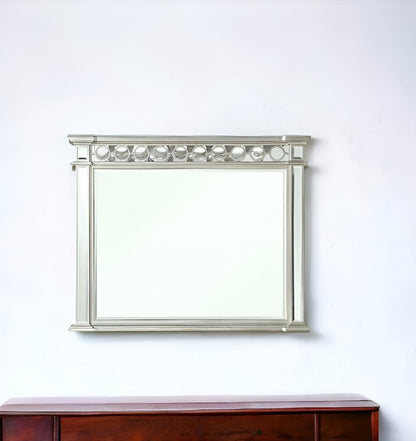 42" Silver Wood Framed Mounted Dresser Mirror