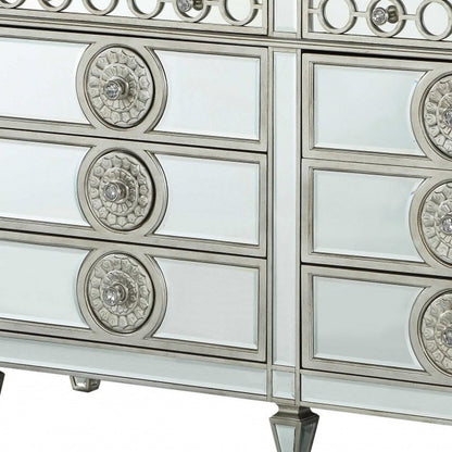 68" Gray Wood Six Drawer Double Dresser