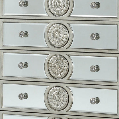 21" X 44" X 56" Mirrored Wood Chest