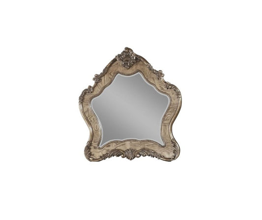 48" Oak Abstract Wood Framed Mounted Dresser Mirror