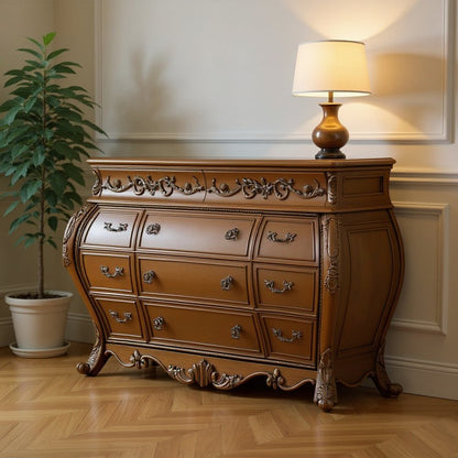 23" Brown Solid Wood Combo Dresser