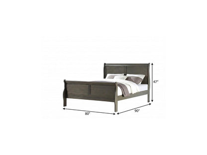 Dark Gray King Sleigh Bed