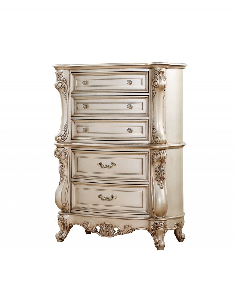 21" Beige Solid Wood Double Dresser