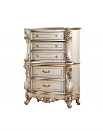 21" Beige Solid Wood Double Dresser