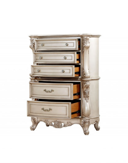 21" Beige Solid Wood Double Dresser