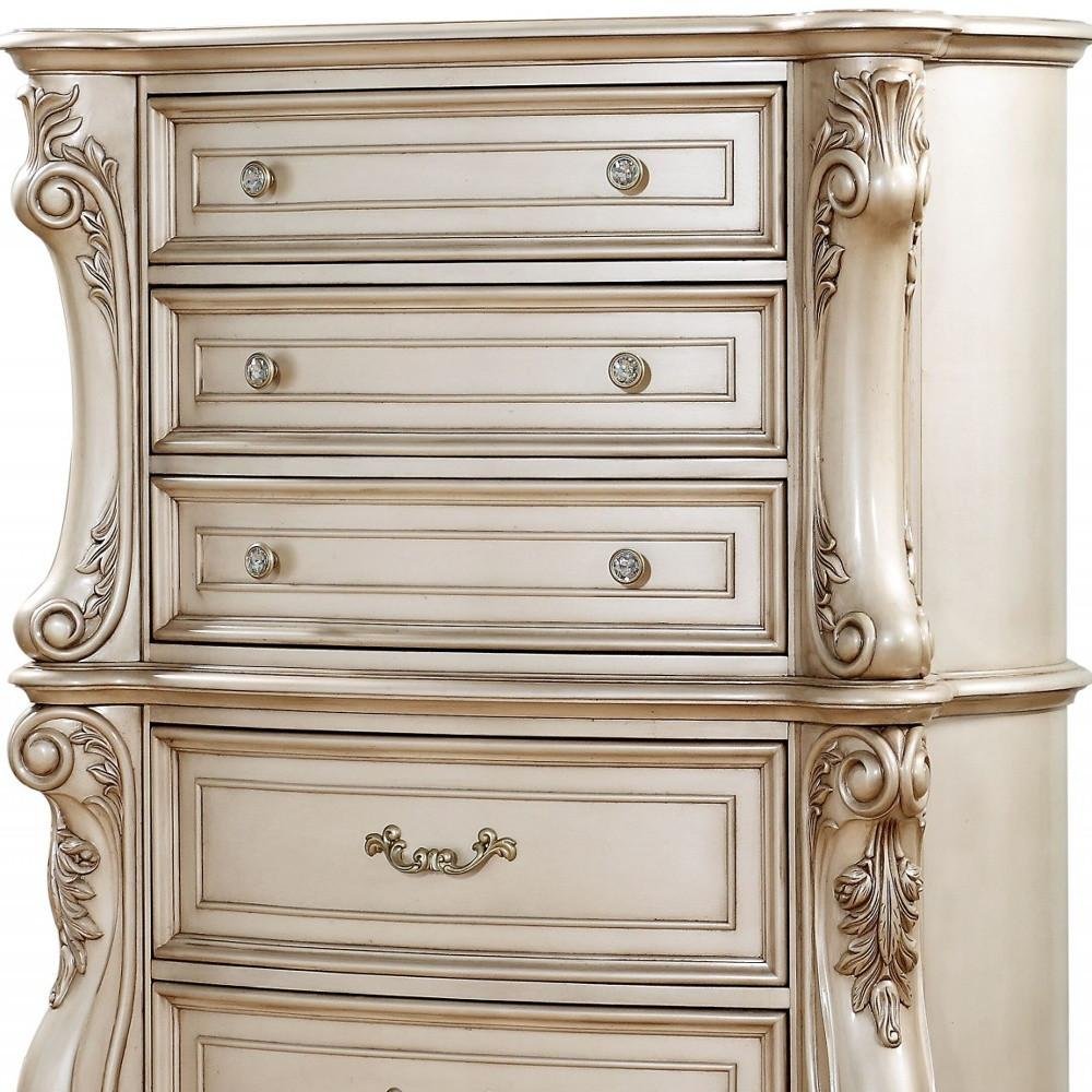 7200" Beige Solid Wood Six Drawer Double Dresser