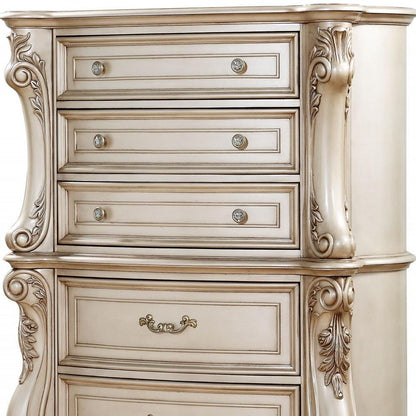 7200" Beige Solid Wood Six Drawer Double Dresser