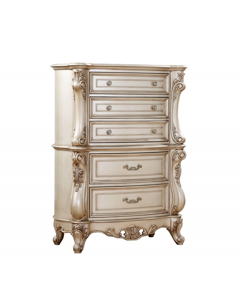 21" Beige Solid Wood Double Dresser