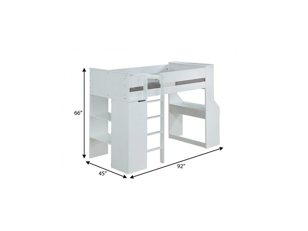 Wood Twin Loft Bed With No