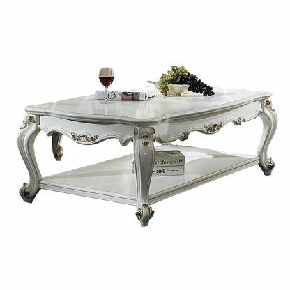 47" Platinum Solid Wood Free Form Coffee Table