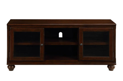 58" Brown Solid and Manufactured Wood Enclosed and Open Storage TV Stand