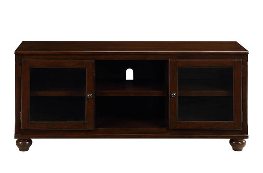 58" Brown Solid and Manufactured Wood Enclosed and Open Storage TV Stand