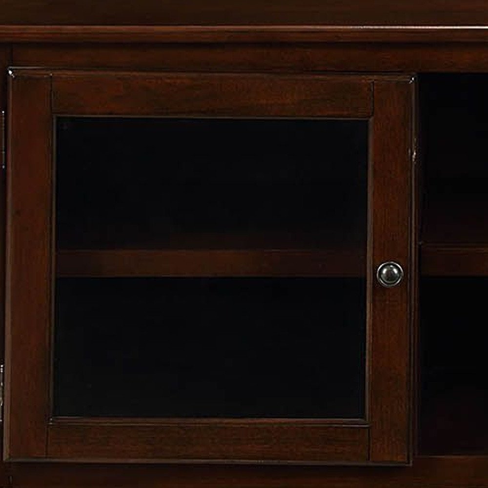 58" Brown Solid and Manufactured Wood Enclosed and Open Storage TV Stand