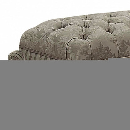 28" X 65" X 20" Ivory Fabric Bone White Upholstery Poly Resin Bench