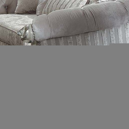 55" Brown Velvet Curved Sofa And Toss Pillows