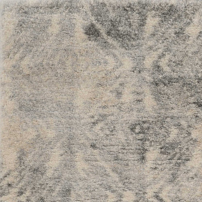 7' X 9' Gray And Ivory Diamond Area Rug
