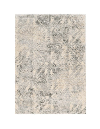 7' X 9' Gray And Ivory Diamond Area Rug