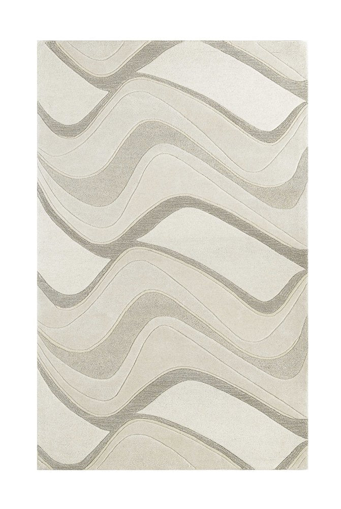 8' X 10' Ivory And Gray Wool Abstract Hand Tufted Area Rug