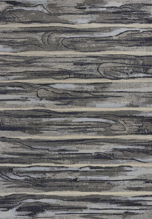 10' X 13' Gray Blue And Black Abstract Area Rug