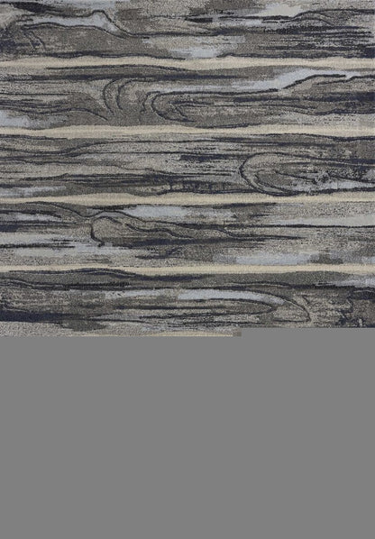 10' X 13' Gray Blue And Black Abstract Area Rug