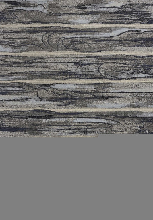 10' X 13' Gray Blue And Black Abstract Area Rug