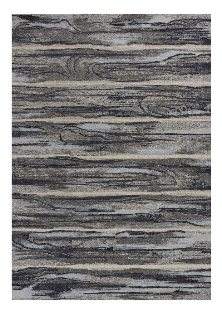 10' X 13' Gray Blue And Black Abstract Area Rug