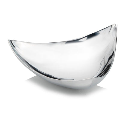 14" Black and Silver Aluminum Triangular Bowl
