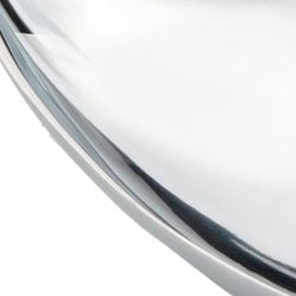 14" Silver And Red Triangular Bowl