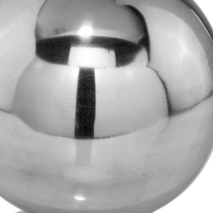12" Silver Buffed Aluminum Decorative Orb Tabletop Sculpture