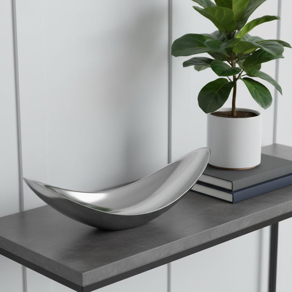 13" Aluminum Modern Twisted Centerpiece Bowl