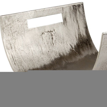 17" Brushed Silver Modern Magazine Basket