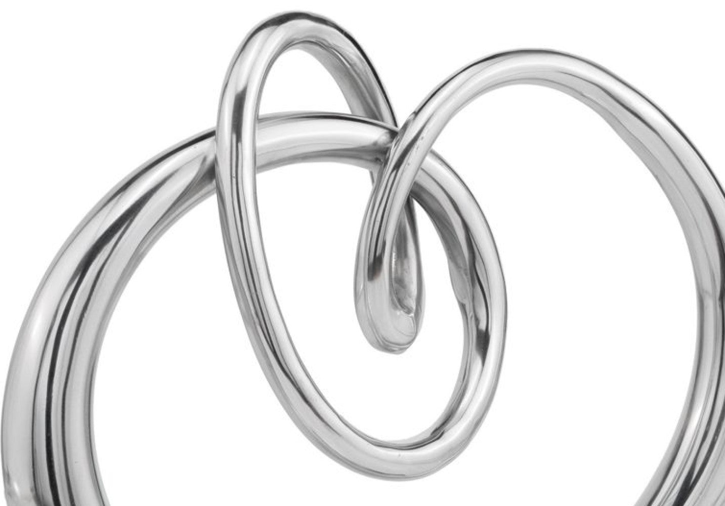 17" Silver Buffed Aluminum Modern Abstract Tabletop Sculpture