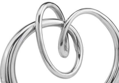 17" Silver Buffed Aluminum Modern Abstract Tabletop Sculpture