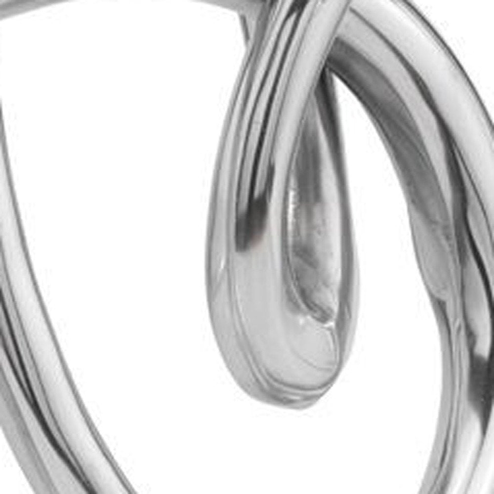 17" Silver Buffed Aluminum Modern Abstract Tabletop Sculpture