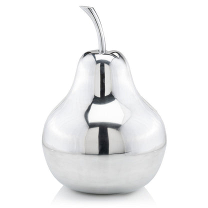 17" Silver Buffed Aluminum Decorative Pear Tabletop Sculpture