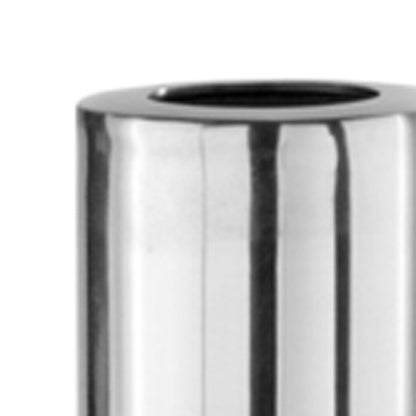 48" Silver Cylinder Aluminum Floor Vase