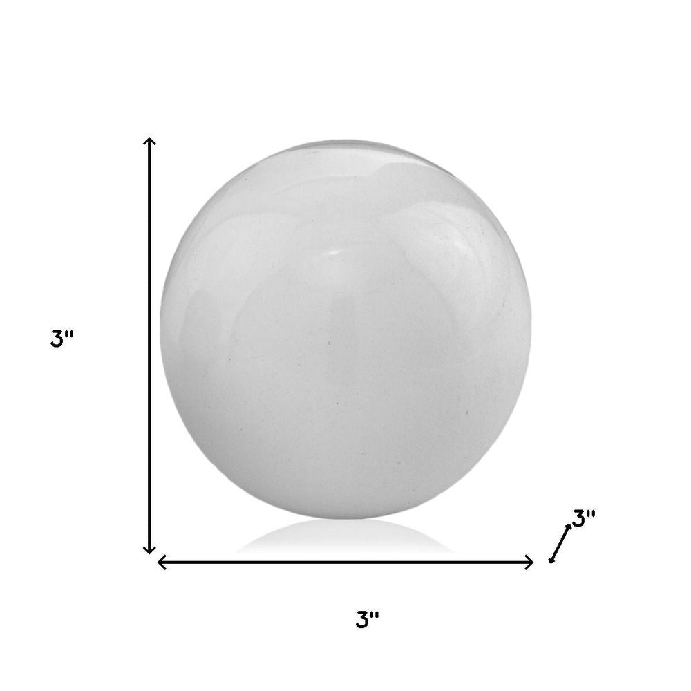 3" Red Aluminum Decorative Orb Tabletop Sculpture