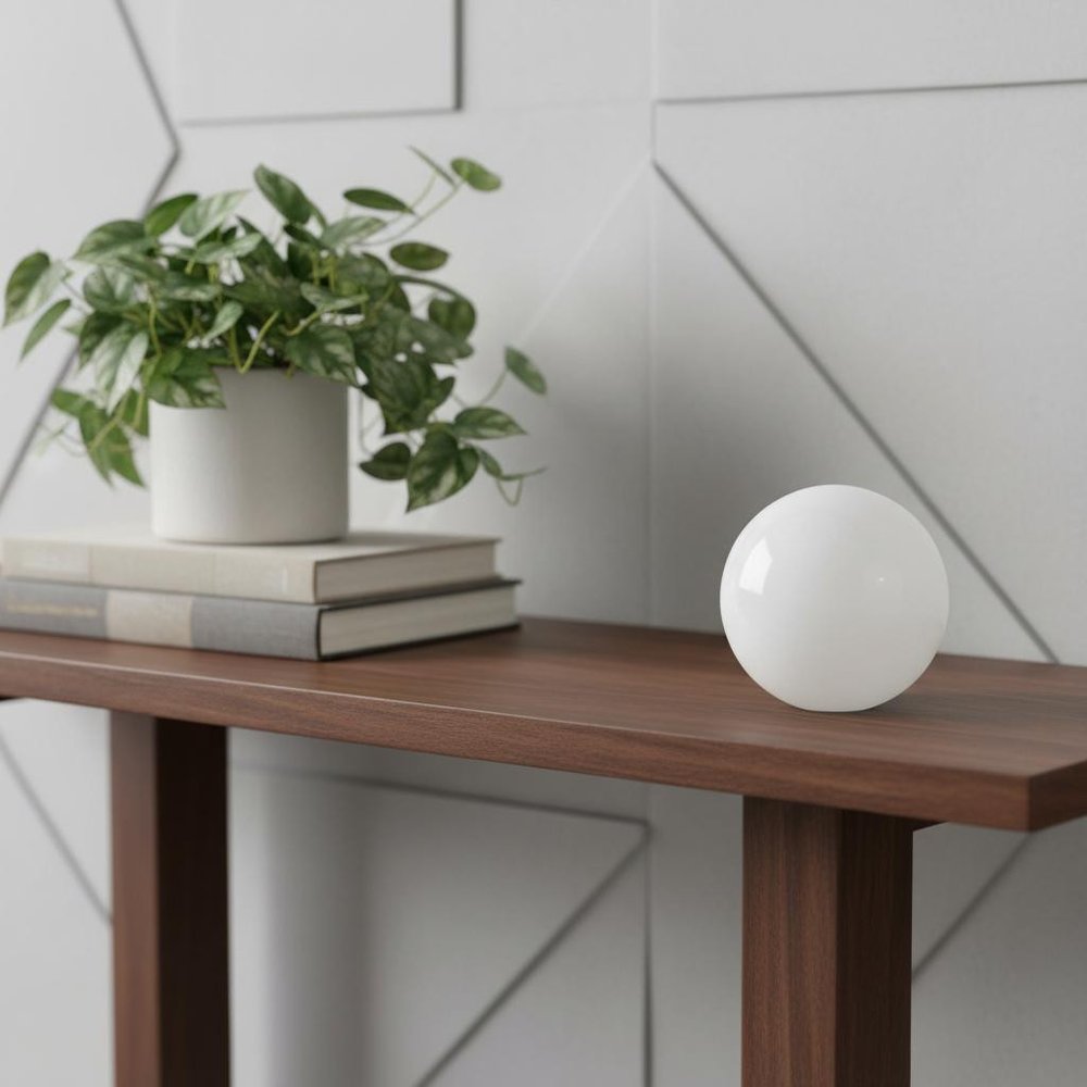 3" Red Aluminum Decorative Orb Tabletop Sculpture