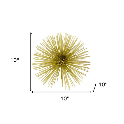 10" Antique Gold Finish Large Urchin Sphere