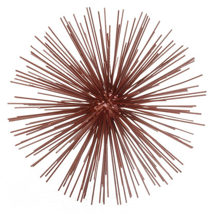 10" Red Iron Decorative Spiky Sphere Tabletop Sculpture