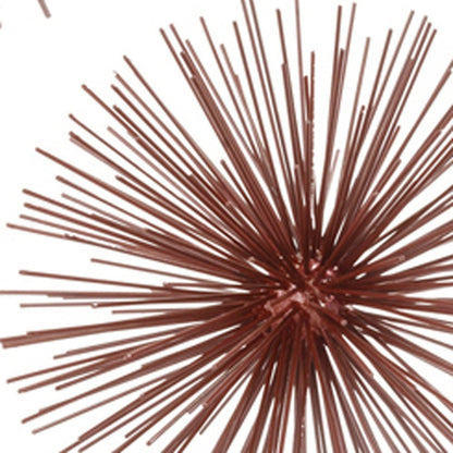 8" Red Spiked Iron Decorative Orb Tabletop Sculpture