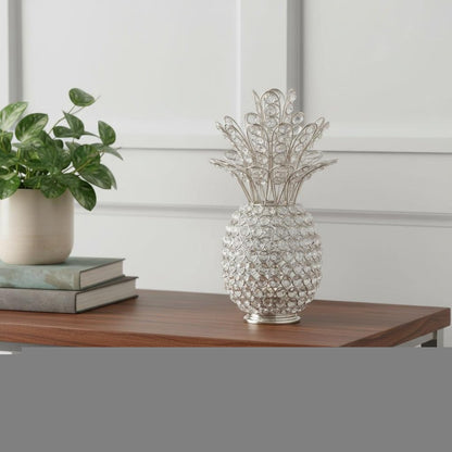 13" Silver Metal Decorative Pineapple