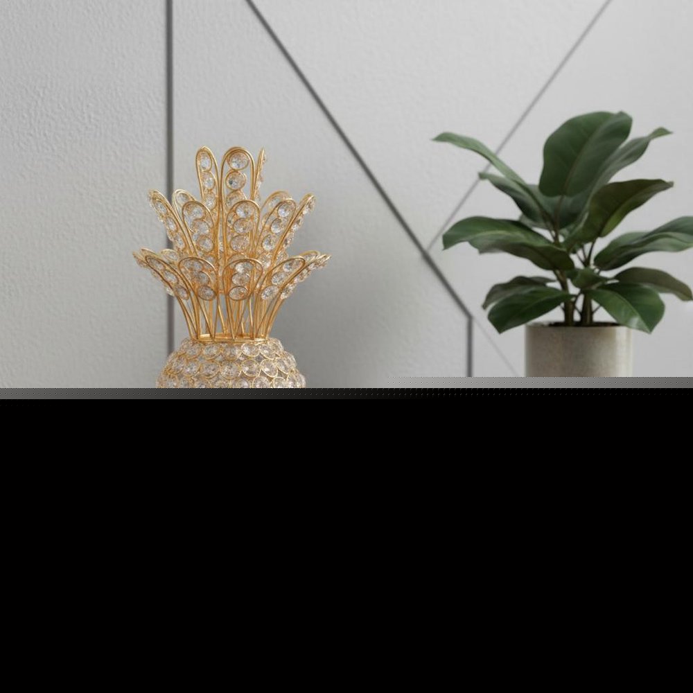 13" Silver Metal Decorative Pineapple