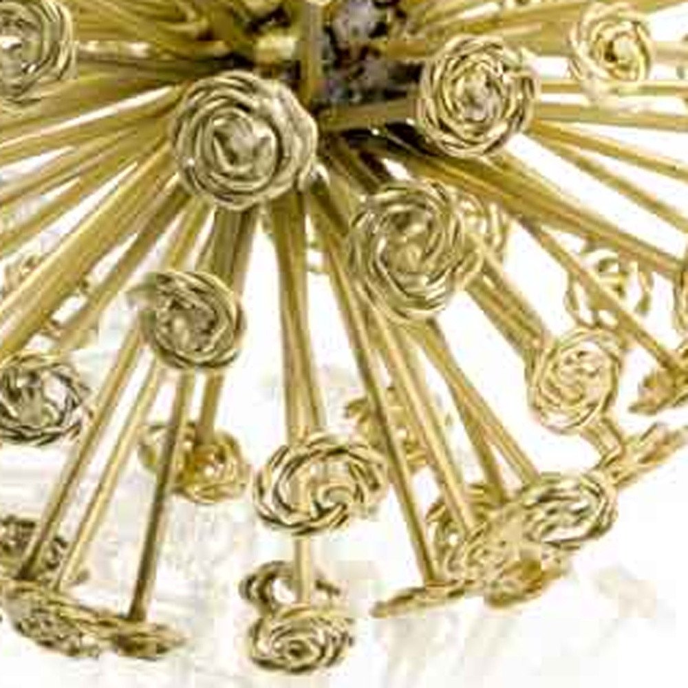 Set of Two Gold Cast Iron Decorative Spiky Sphere Tabletop Sculptures