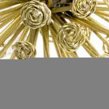 Set of Two Gold Cast Iron Decorative Spiky Sphere Tabletop Sculptures